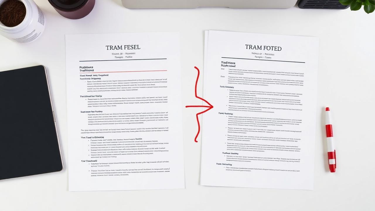 Two resumes side by side showing a career transformation