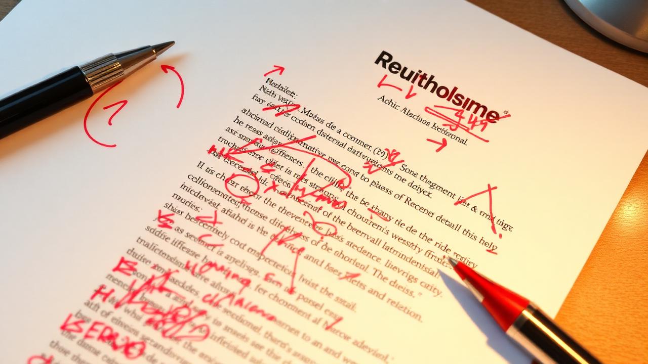 Resume with red pen markings flagging problem areas